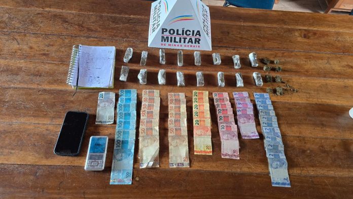 PM prende suspeito de tráfico com grande quantidade de drogas em Martinho Campos