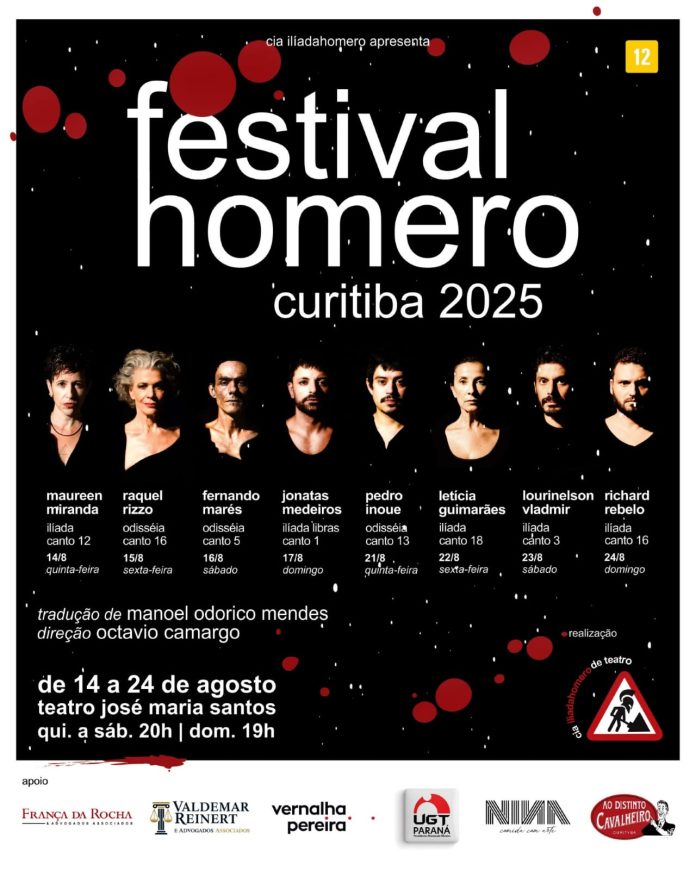 Festival Homero Curitiba 2025 estreia com oito artistas paranaenses em cena