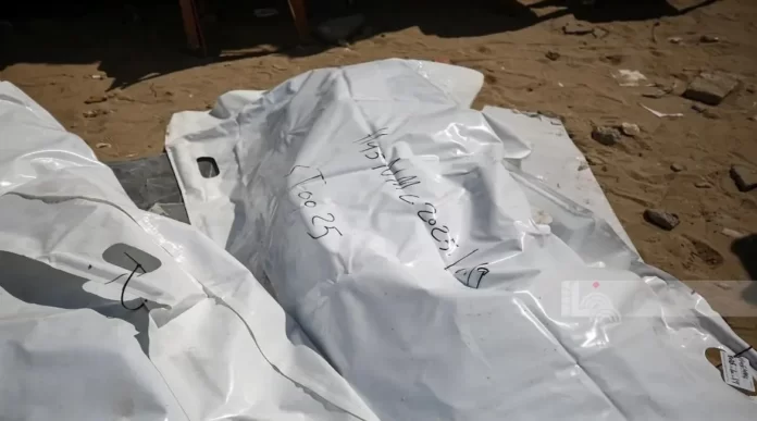 Corpos de pessoas mortas por Israel