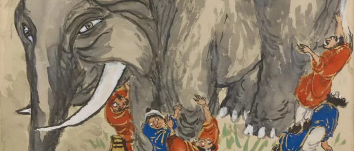 Homens cegos avaliando um elefante, 1921.